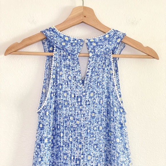 NWT Poupette St Barth Mae Ruffle Trim Printed Mini Dress Blue Je T’aime Girls 10 - Picture 5 of 15